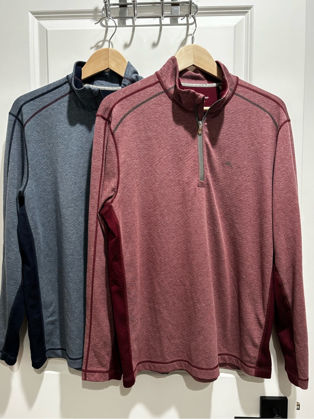 Bundle of 2 Tommy Bahama Men's Half-Zip Pullover in Maroon and Slate